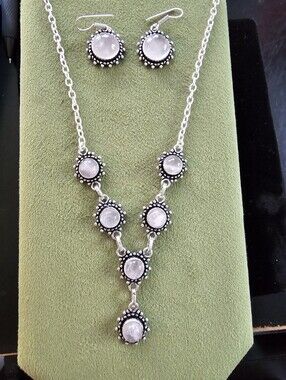 Silver Plated Necklace And Earring Set
